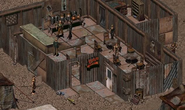 Le bar du poivrot Cassidy, qui a d'ailleurs un fusil à canon scié fort appréciable. Vous pouvez lui piquer si il vous rejoint.