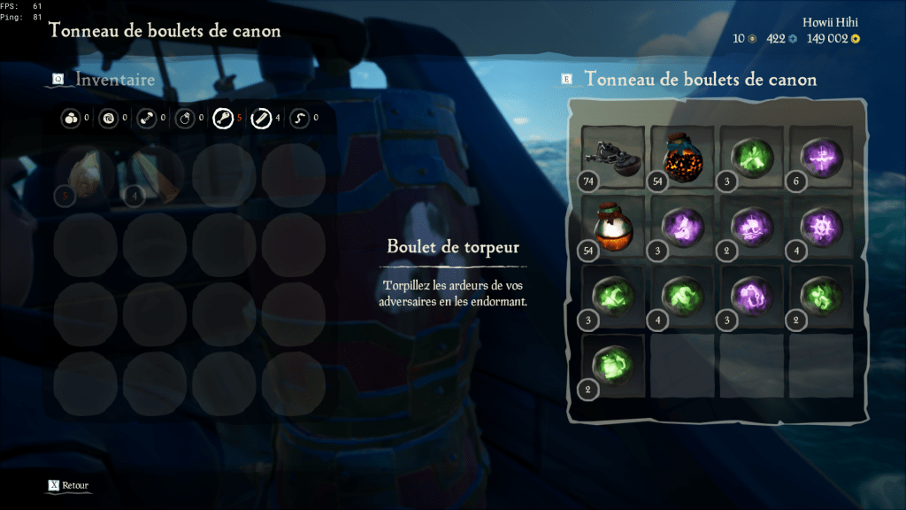 Inventaire de Sea of Thieves