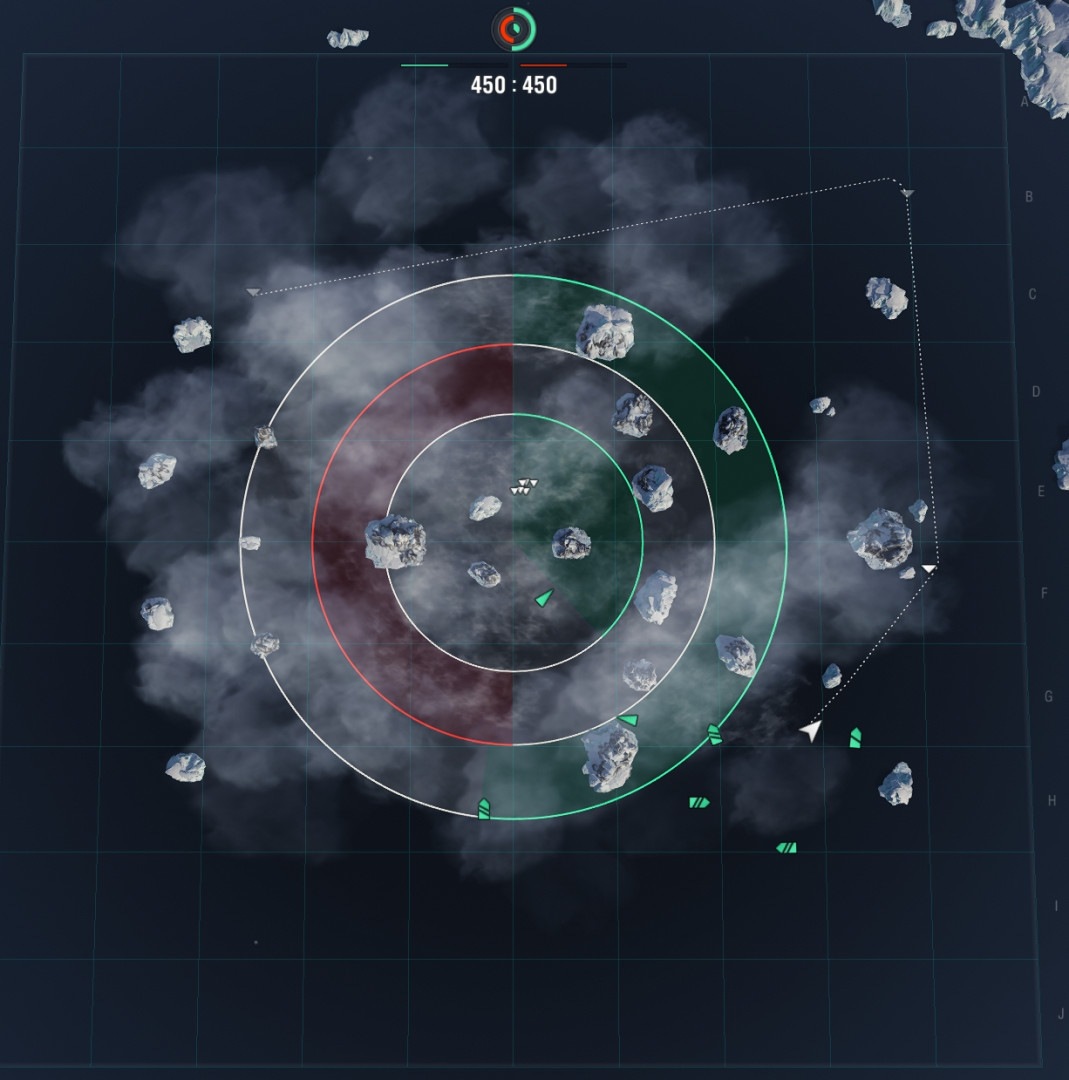 La carte dans World of Warships