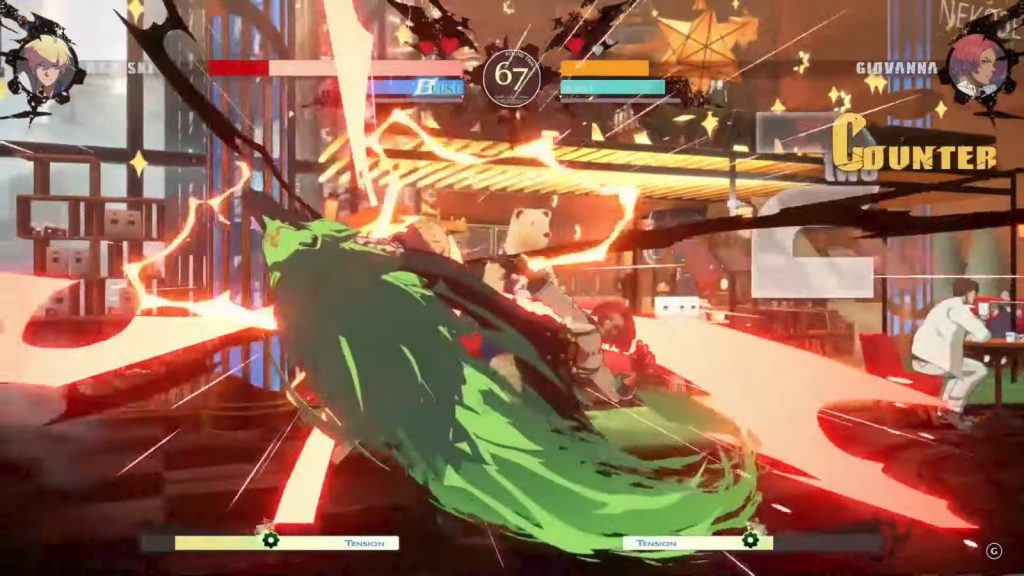 Counter hit de Giovanna dans Guilty Gear Strive