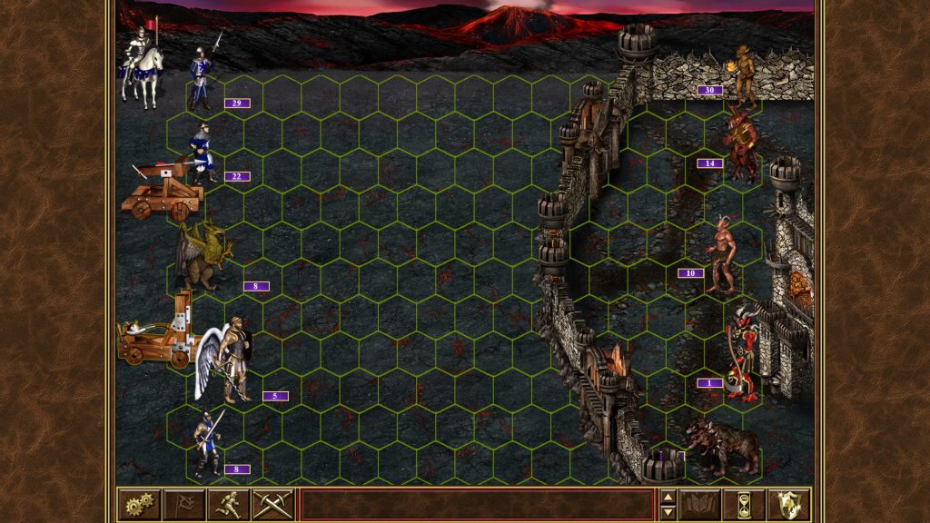 Écran d'un siège dans Heroes of Might & Magic 3