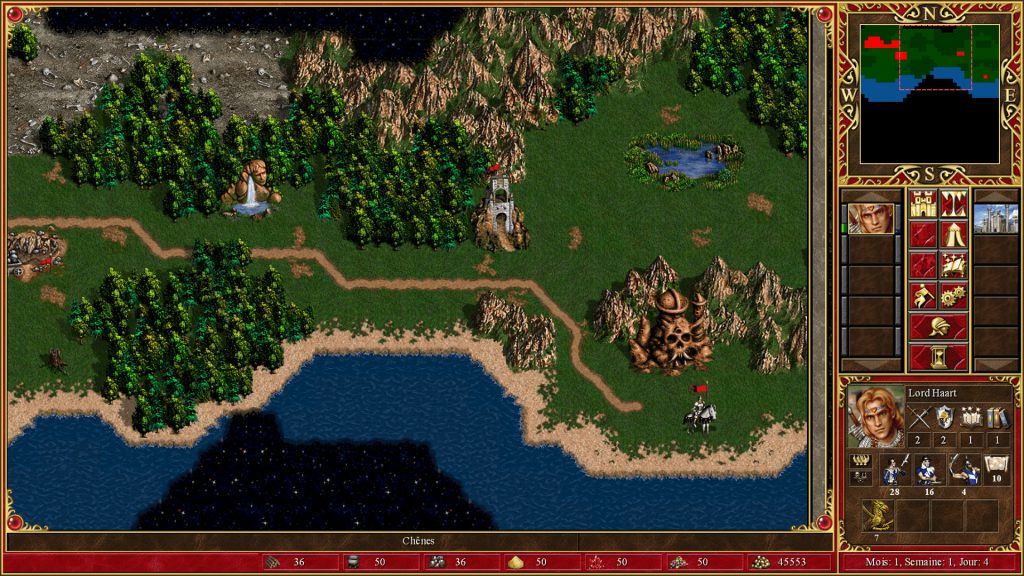 Carte principale dans Heroes of Might & Magic 3