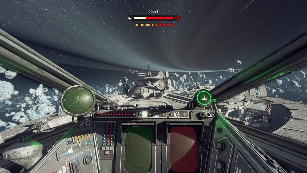Vue de cockpit dans Star Wars Squadrons