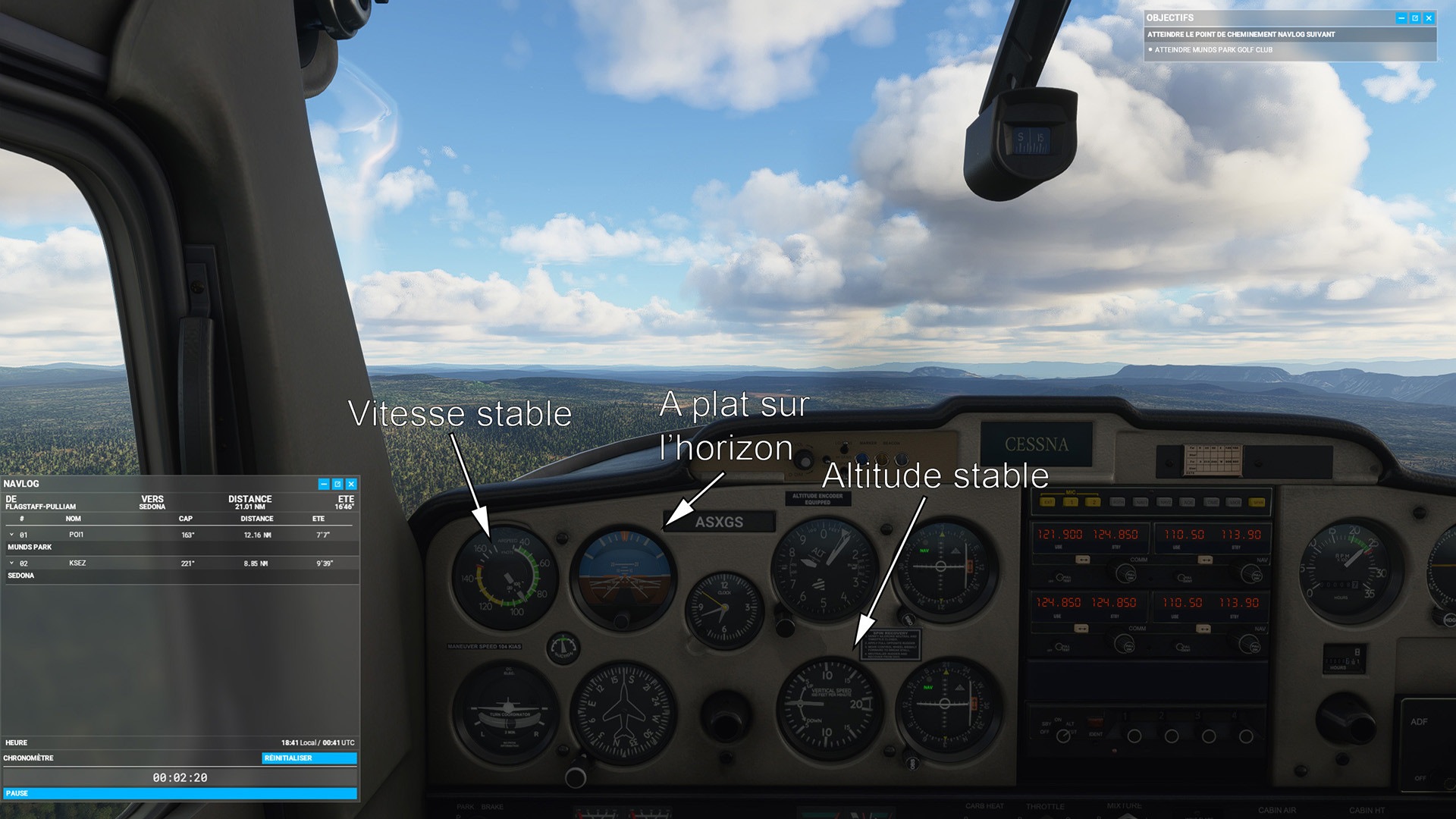 Vue de cockpit dans Microsoft Flight Simulator
