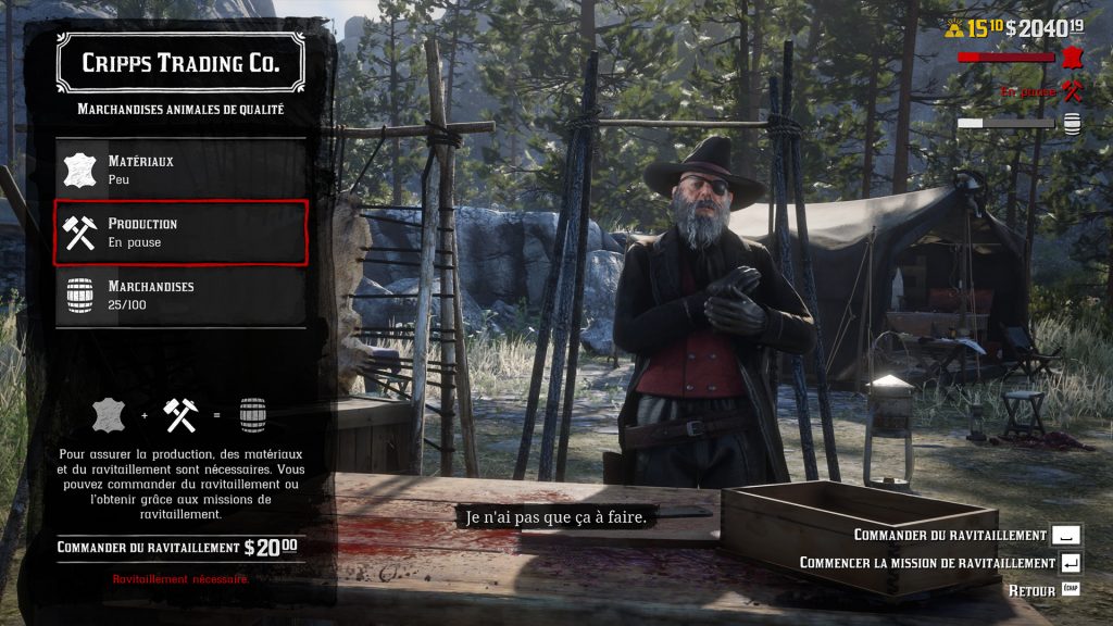 Un marchand dans Red Dead Online