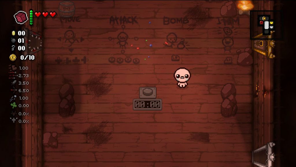 Salle de départ du mode greed dans The Binding of Isaac : Rebirth