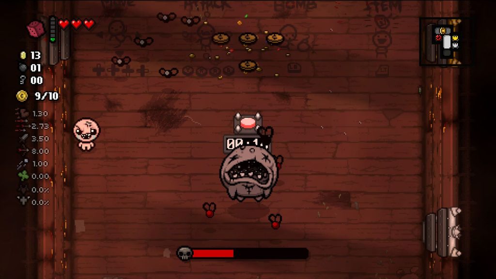 Un boss du mode greed dans The Binding of Isaac : Rebirth