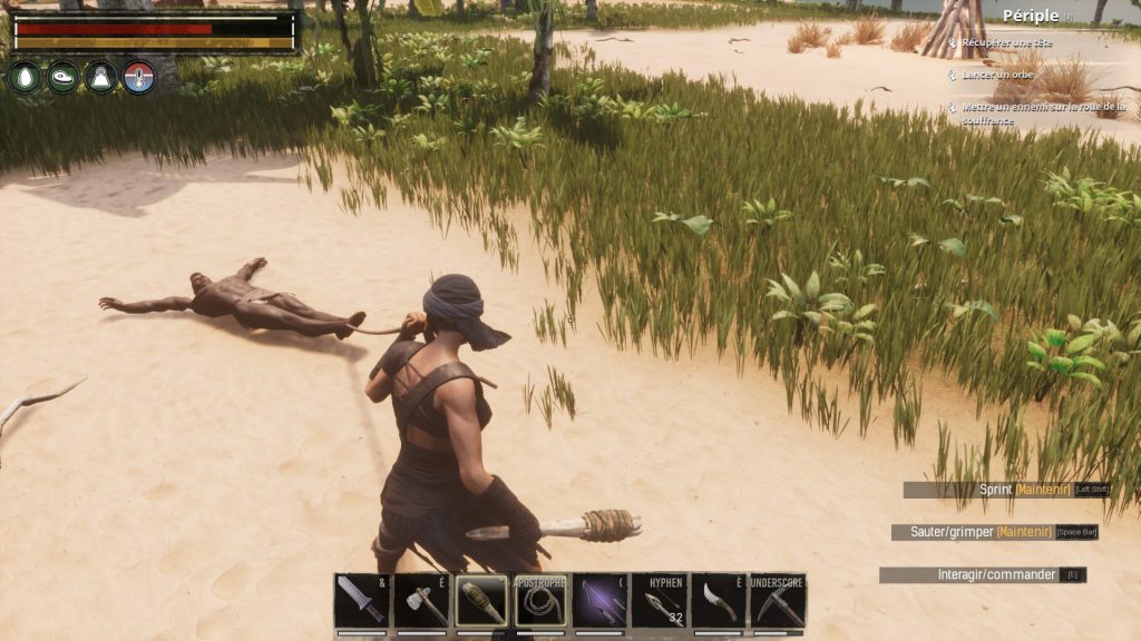 Ligoter un pnj assommé dans Conan Exiles