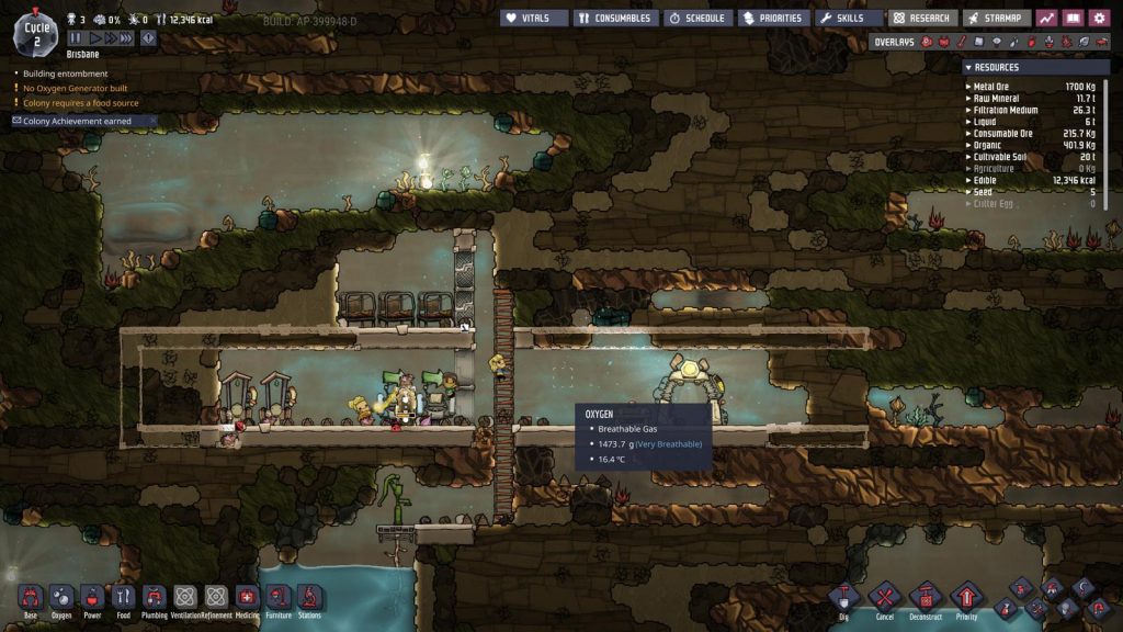 Oxygen Not Included : Poser les toilettes en premier