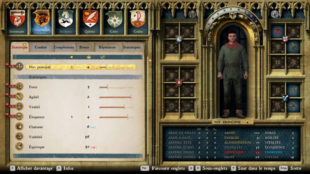 Interface de Kingdom Come: Deliverance