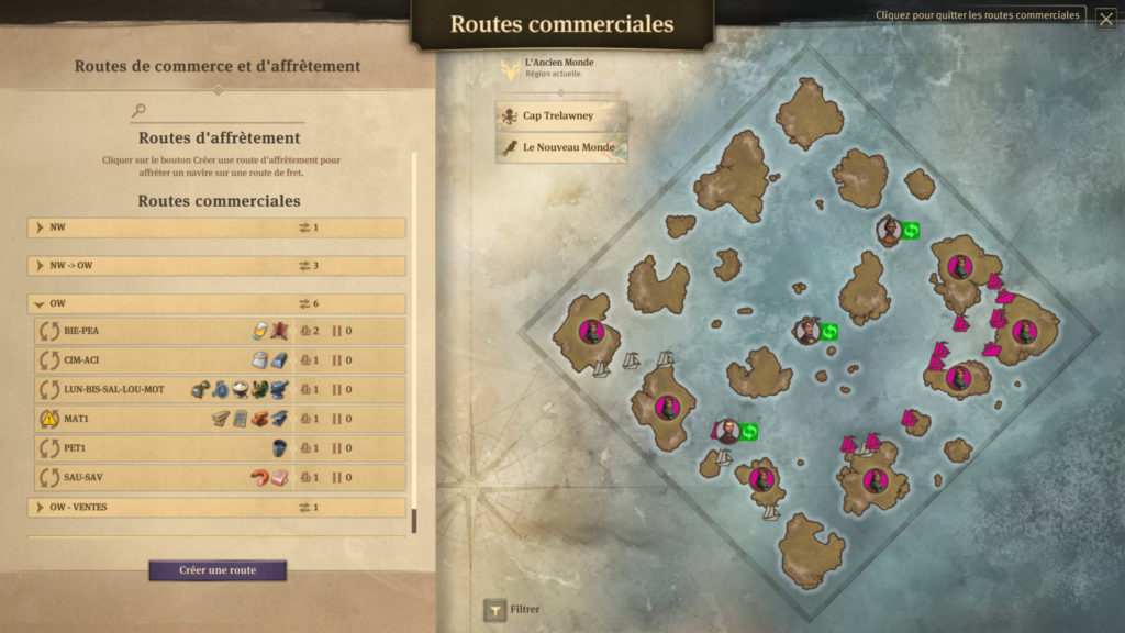 Exemples de routes commerciales